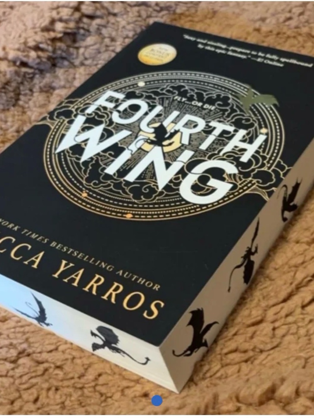Fourth Wing by Rebecca Yarros - Black & Gold Paperback